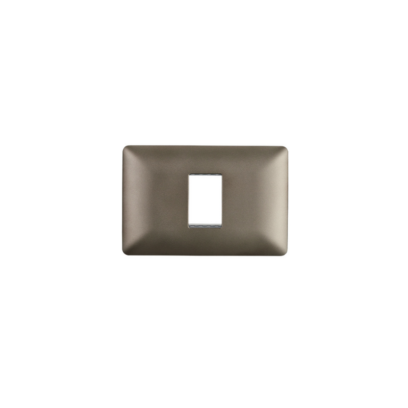 Placa Simple Base Soporte Modulo Tomacorriente Interruptor Stanford Café