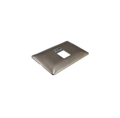 Placa Simple Base Soporte Modulo Tomacorriente Interruptor Stanford Café