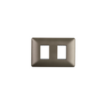 Placa Doble Base Soporte Modulo Tomacorriente Interruptor Stanford Café