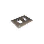 Placa Doble Base Soporte Modulo Tomacorriente Interruptor Stanford Café