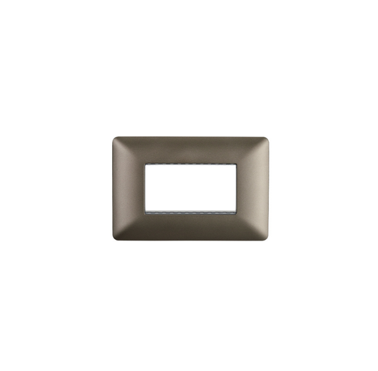 Placa Triple Base Para Modulo Tomacorriente Interruptor Stanford Café