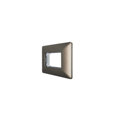 Placa Triple Base Para Modulo Tomacorriente Interruptor Stanford Café