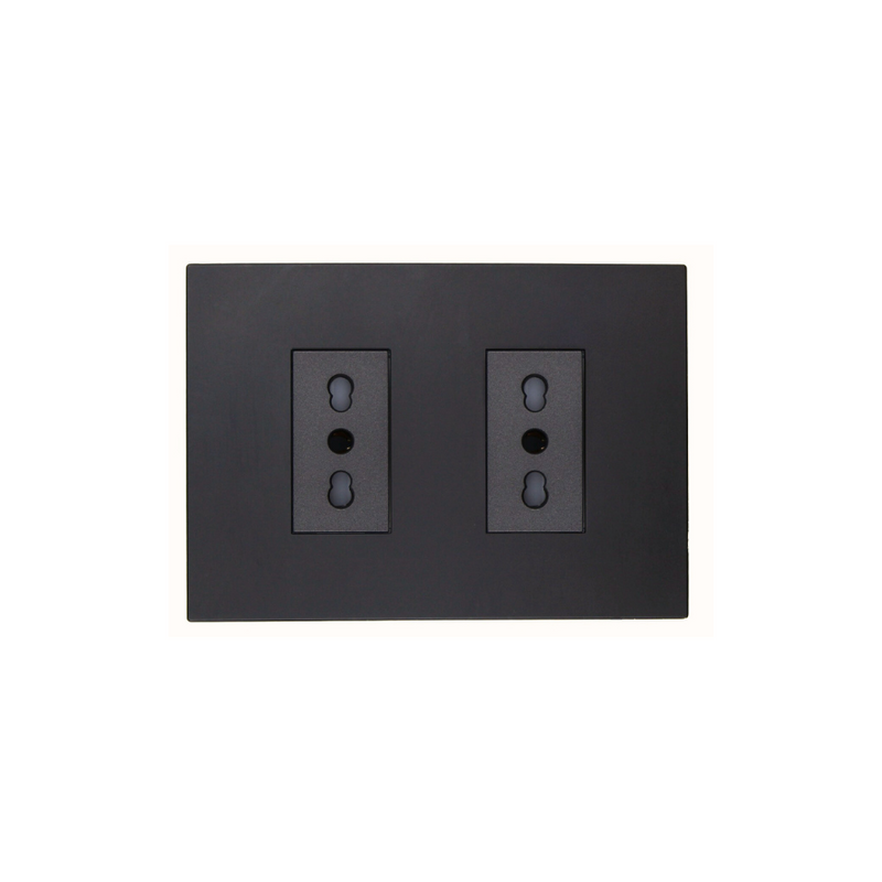 Enchufe Tomacorriente Doble Bipaso Stanford 10/16a 250v Sec Grafito