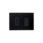 Interruptor 9/12 + Enchufe Tomacorriente Simple Stanford 220v 10a Sec Negro