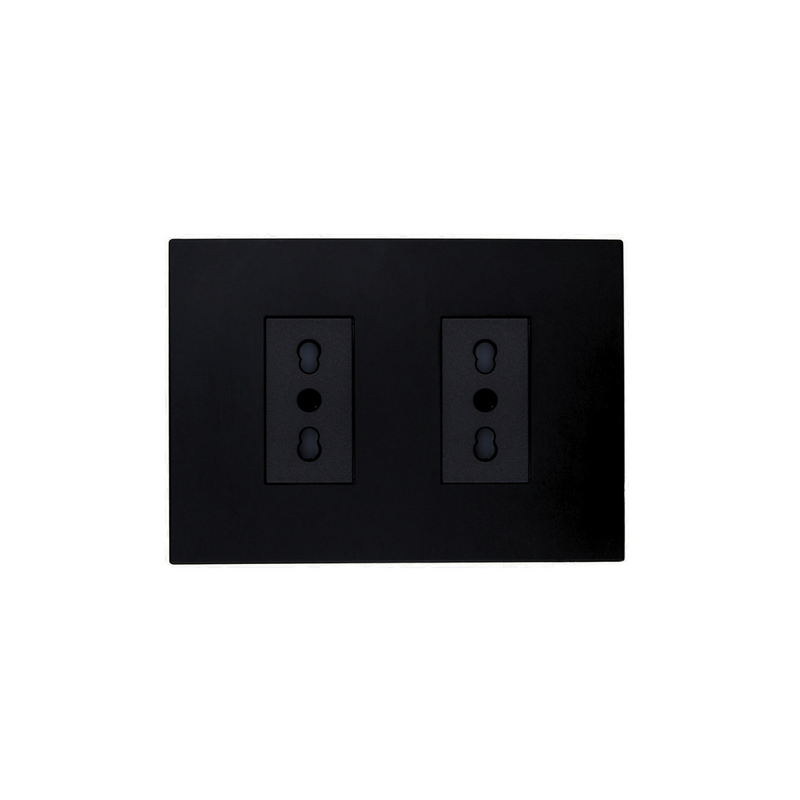Enchufe Tomacorriente Doble Bipaso Stanford 10/16a 250v Sec Negro