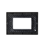 Placa Triple Con Soporte Stanford Negro