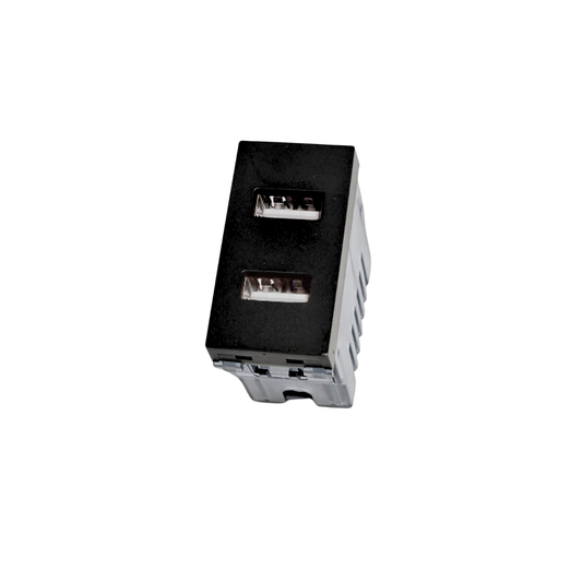 Modulo Toma USB Doble Tipo A Stanford Sec Negro