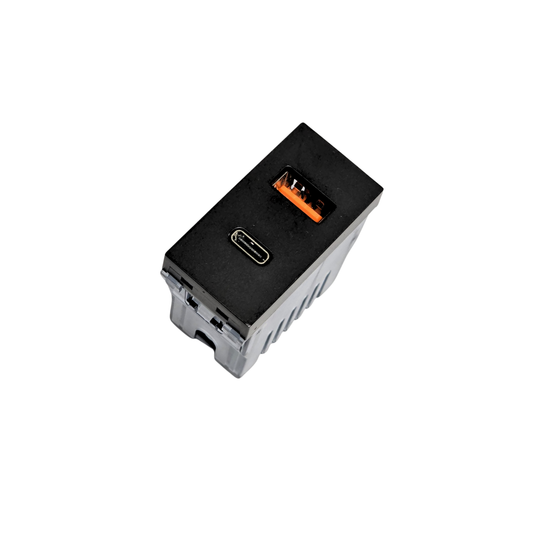 Modulo Toma USB Tipo A + C Stanford Sec Negro