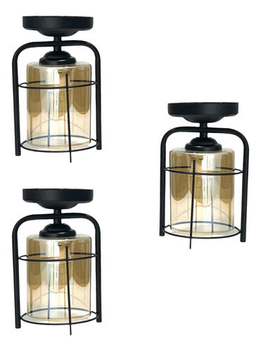Pack 3 Aplique Simple Porta E27 Led Zosmo Konnergie Deus
