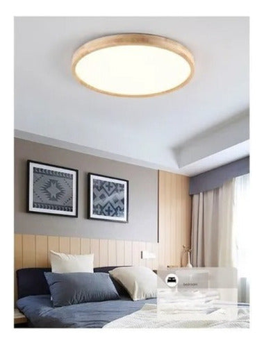 Panel Plafón Led Borde Madera Sobrepuesto  Moderno 40cm 76w - Deus Group 