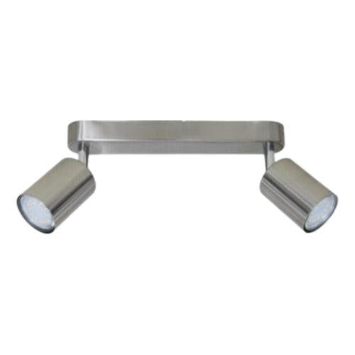 Aplique Niquelado Plateado Doble Ampolleta Dicroica Gu10 - Deus Group