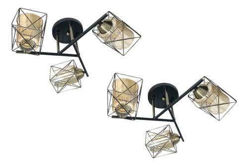 Pack 2 Aplique  Cobre Triple E27 Led Zibal Konnergie Deus - Deus Group 