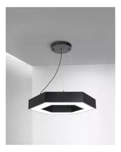 Lámpara Led Colgante Hexágono Moderna  60cm 36w Luz Fría - Deus Group 