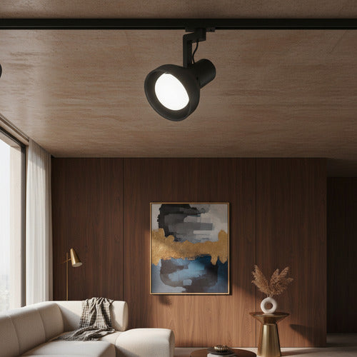 Pack 3 Foco Monofásico Lámpara Techo + Riel Ampolletas E27