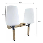 Lampara Aplique Doble Porta Ampolleta E27 Madera Decorativo - Deus Group