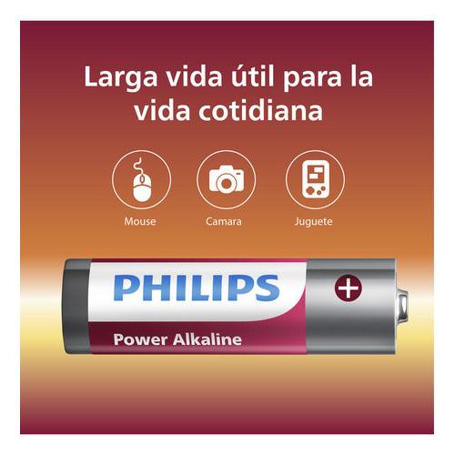 Pilas Alcalinas Aa Philips Lr6p4b Cilíndricas Blister 4 Und