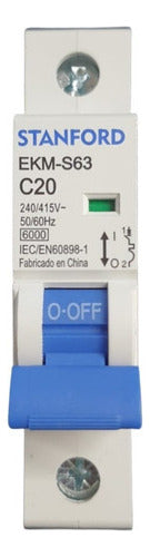 Interruptor Automático 1p 20a 6ka 240v 415v C20 Sec - Deus Group 