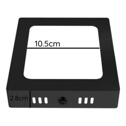 Panel Plafón Led 6w Sobrepuesto Cuadrado Borde Negro - Deus Group