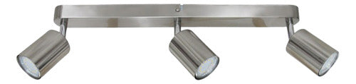 Aplique Niquelado Plateado Triple Ampolleta Dicroica Gu10 - Deus Group 
