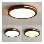 Panel Plafón Led Borde Madera Sobrepuesto  Moderno 40cm Deco - Deus Group