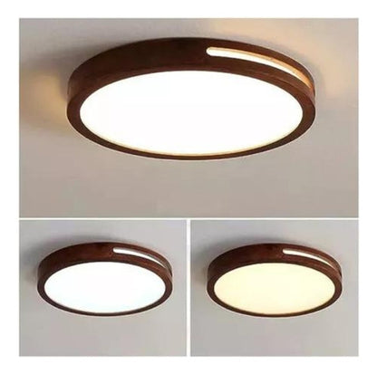 Panel Plafón Led Borde Madera Sobrepuesto  Moderno 40cm Deco - Deus Group 