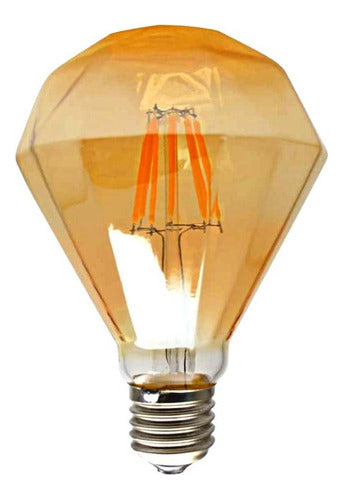 Ampolleta LED Vintage Diamante Retro G95 4W Ámbar 2700K - Deus Group 