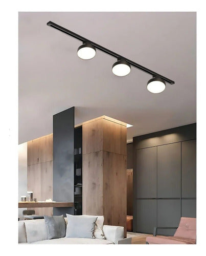 Pack 3 Foco Riel Panel Plafón Led 36w Riel Monofásico Techo