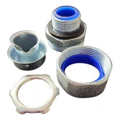 Pack 10 Conector Metálico Recto Para Flexible Metálico 20mm - Deus Group