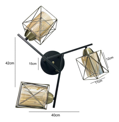 Pack 3 Aplique Cobre Triple E27 Led Zibal Konnergie Deus - Deus Group 