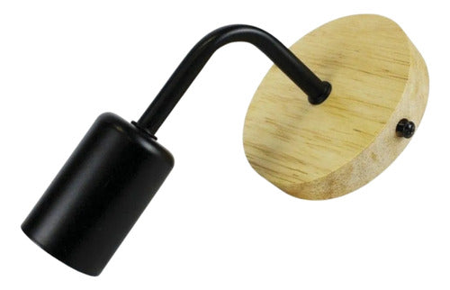 Aplique Madera Porta Ampolleta E27 Ascella Konnergie Deus - Deus Group 