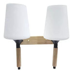 Lampara Aplique Doble Porta Ampolleta E27 Madera Decorativo - Deus Group