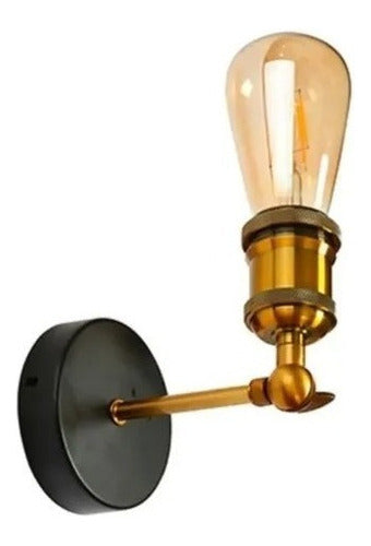 Aplique Lampara Foco Led Muro E27 Bronce Decoración Elegante - Deus Group 