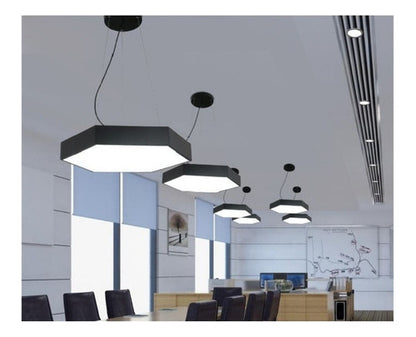 Lámpara Led Sobrepuesta Hexágono Colgante 60cm 48w Luz Fría - Deus Group 