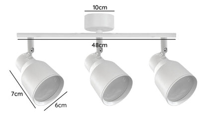 Aplique Foco Porta Ampolleta Gu10 Triple Moderno Dirigible - Deus Group 