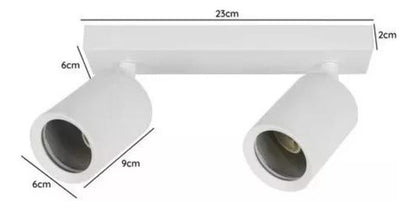 Aplique Porta 2 Gu10 Dicroica Doble Dirigible Sin Ampolletas - Deus Group 