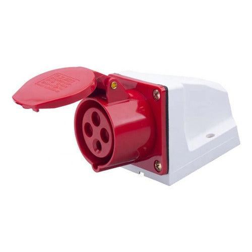 Enchufe Industrial Hembra Sobrepuesta Ip44 16a 380v 3p / T - Deus Group