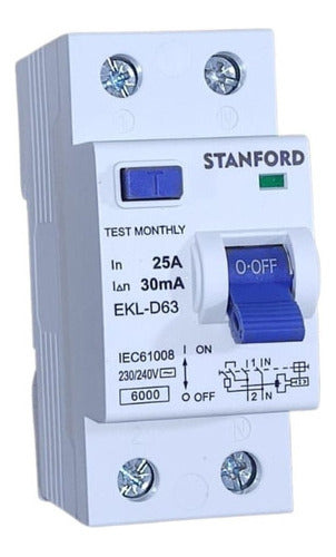 Interruptor Diferencial 2x25a 30ma 230v 240v - Deus Group 
