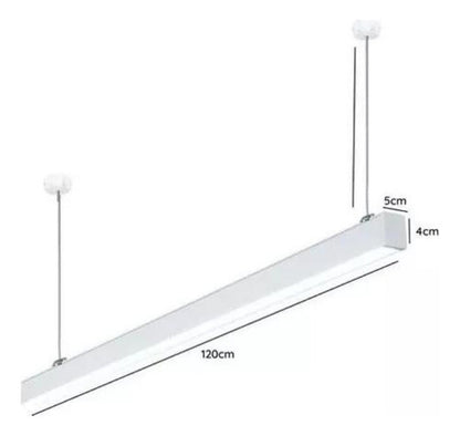 Lampara Moderna Led Lineal Colgante Pendant 24w Negro Blanco - Deus Group 