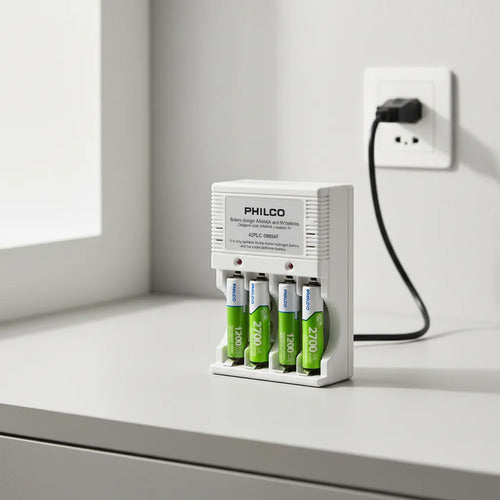 Cargador De Pilas 2 Pilas Aa 2700 Mah 2 Pilas Aaa 1200 Mah