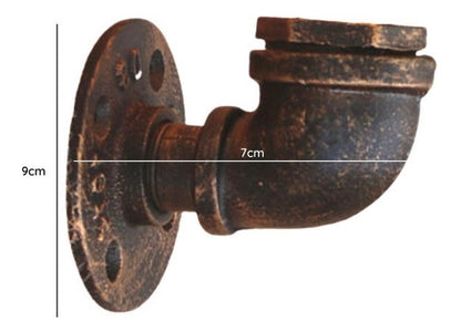 Aplique Lampara Muro Industrial Tubería Agua Tubo E27 Bronce - Deus Group 