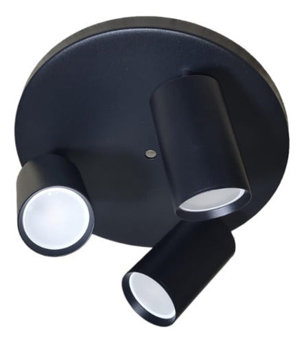 Aplique Porta Gu10 Triple Base Redonda Sobrepuesto Decorar - Deus Group 