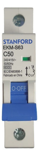Interruptor Automático 1p 50a 6ka 240v 415v C50 Sec - Deus Group 