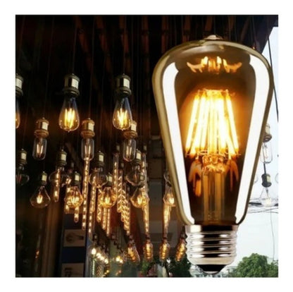 Pack 6 Ampolletas Vintage LED Edison Filamento E27 4W - Deus Group 