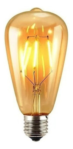 Pack 6 Ampolletas Vintage LED Edison Filamento E27 4W - Deus Group 