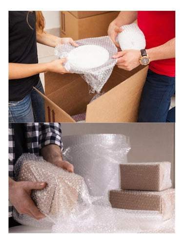 Rollo De Plástico Burbuja 1x80 Metros Embalaje Transparente