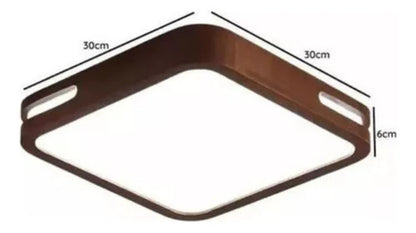 Panel Plafón Led Borde Madera Sobrepuesto Cuadrado  30cm 36w - Deus Group 