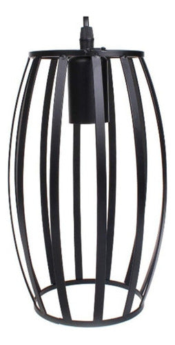 Lampara Colgante De Fierro Oval Vintage E27 - Deus Group 