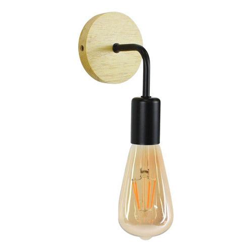 Aplique Lampara Foco Led Muro Madera E27 Decoracion Moderno - Deus Group
