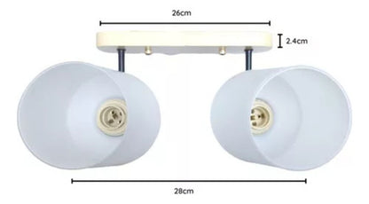 Lampara Aplique Doble Porta Ampolleta E27 Madera Decorativo - Deus Group 