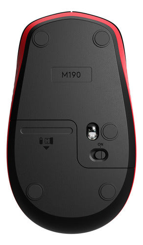 Mouse Inalambrico Logitech M190 Rojo Full Size